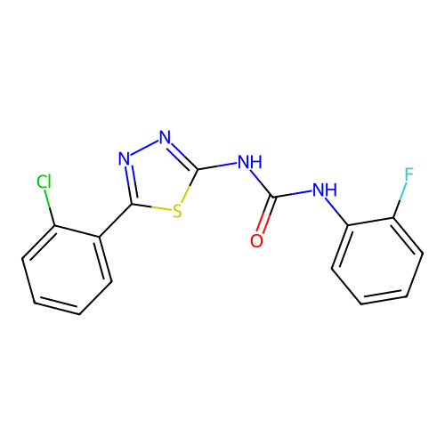 1-[5-(2-Chlorophenyl)-1,3,4-thiadiazol-2-yl]-3-(2-fluorophenyl)urea structure