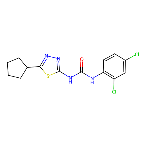 1-(5-Cyclopentyl-1,3,4-thiadiazol-2-yl)-3-(2,4-dichlorophenyl)urea structure