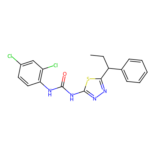 1-(2,4-Dichlorophenyl)-3-[5-(1-phenylpropyl)-1,3,4-thiadiazol-2-yl]urea structure