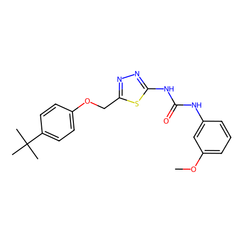 1-{5-[(4-tert-butylphenoxy)methyl]-1,3,4-thiadiazol-2-yl}-3-(3-methoxyphenyl)urea structure