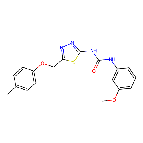 1-(3-Methoxyphenyl)-3-{5-[(4-methylphenoxy)methyl]-1,3,4-thiadiazol-2-yl}urea structure