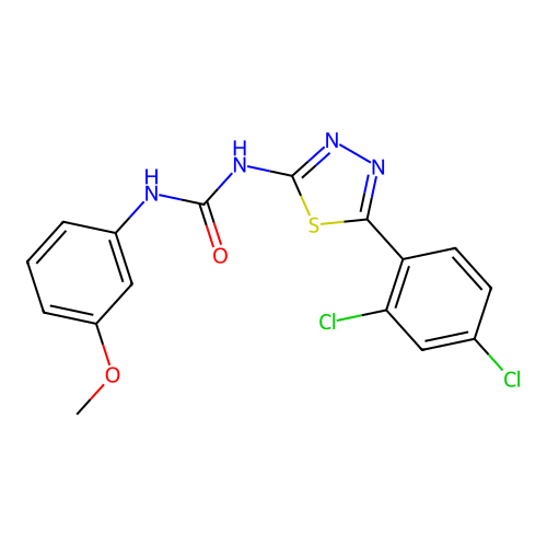 1-[5-(2,4-Dichlorophenyl)-1,3,4-thiadiazol-2-yl]-3-(3-methoxyphenyl)urea structure