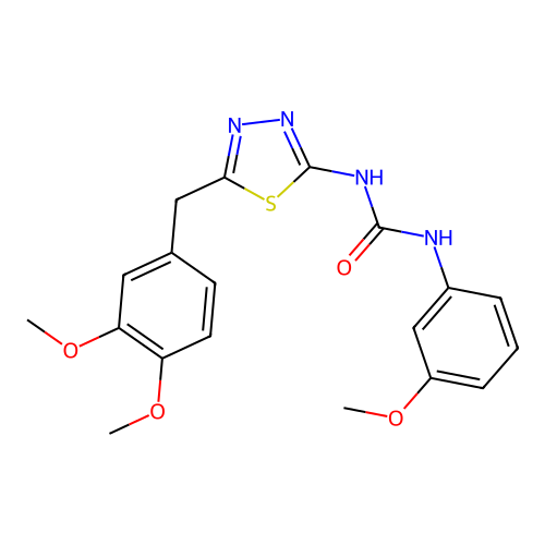 1-[5-(3,4-Dimethoxybenzyl)-1,3,4-thiadiazol-2-yl]-3-(3-methoxyphenyl)urea structure