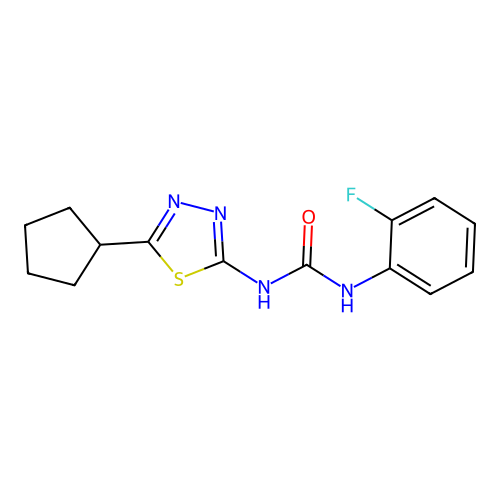 1-(5-Cyclopentyl-1,3,4-thiadiazol-2-yl)-3-(2-fluorophenyl)urea structure