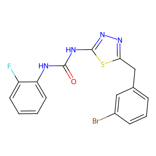 1-[5-(3-Bromobenzyl)-1,3,4-thiadiazol-2-yl]-3-(2-fluorophenyl)urea structure