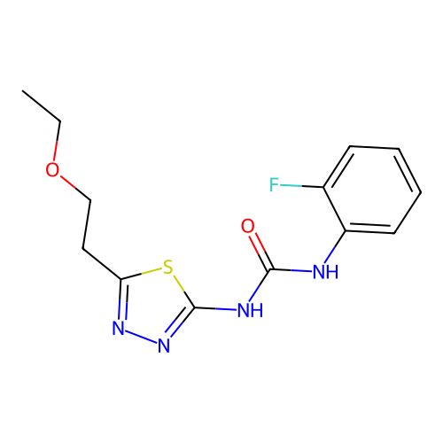 1-(5-(2-Ethoxyethyl)-1,3,4-thiadiazol-2-yl)-3-(2-fluorophenyl)urea structure