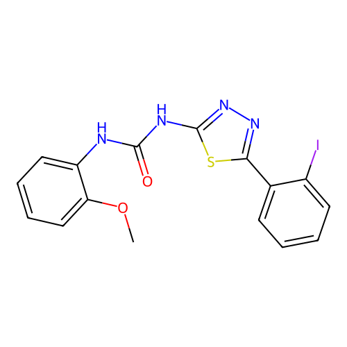 1-[5-(2-Iodophenyl)-1,3,4-thiadiazol-2-yl]-3-(2-methoxyphenyl)urea structure