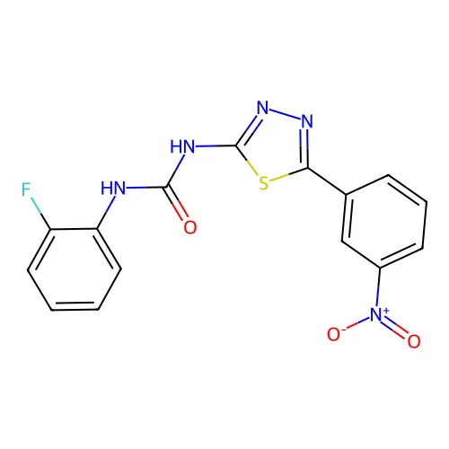 1-(2-氟苯基)-3-[5-(3-硝基苯基)-1,3,4-噻二唑-2-基]脲 structure