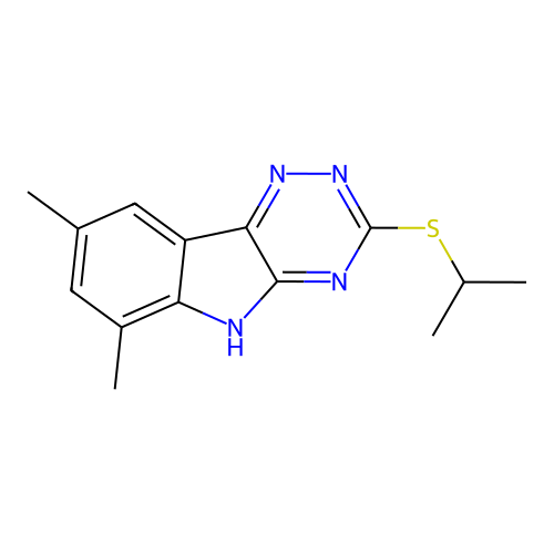 6,8-dimethyl-3-propan-2-ylsulfanyl-5H-[1,2,4]triazino[5,6-b]indole structure