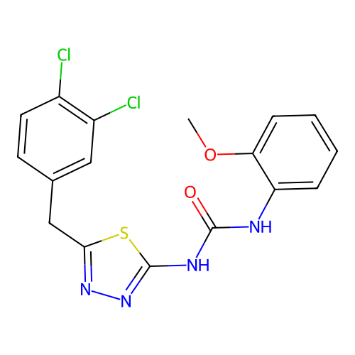 1-(5-(3,4-Dichlorobenzyl)-1,3,4-thiadiazol-2-yl)-3-(2-methoxyphenyl)urea structure