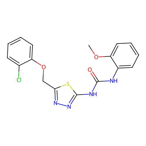 1-{5-[(2-Chlorophenoxy)methyl]-1,3,4-thiadiazol-2-yl}-3-(2-methoxyphenyl)urea structure