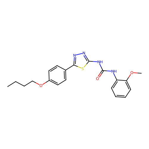1-[5-(4-Butoxyphenyl)-1,3,4-thiadiazol-2-yl]-3-(2-methoxyphenyl)urea structure