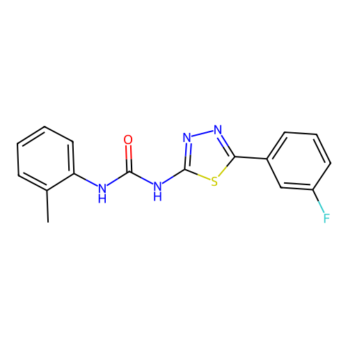 1-[5-(3-Fluorophenyl)-1,3,4-thiadiazol-2-yl]-3-(2-methylphenyl)urea structure