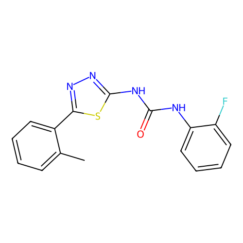 1-(2-Fluorophenyl)-3-[5-(2-methylphenyl)-1,3,4-thiadiazol-2-yl]urea structure