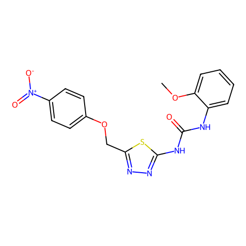 1-(2-Methoxyphenyl)-3-(5-((4-nitrophenoxy)methyl)-1,3,4-thiadiazol-2-yl)urea structure