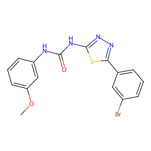 1-[5-(3-Bromophenyl)-1,3,4-thiadiazol-2-yl]-3-(3-methoxyphenyl)urea structure