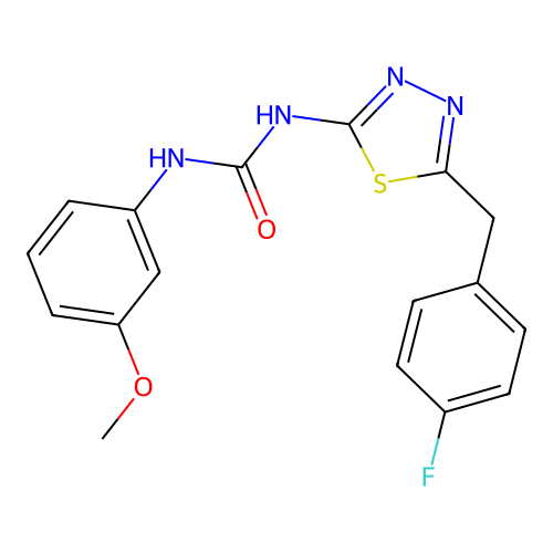 1-[5-(4-Fluorobenzyl)-1,3,4-thiadiazol-2-yl]-3-(3-methoxyphenyl)urea structure