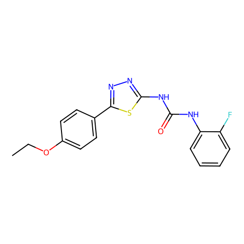 1-[5-(4-Ethoxyphenyl)-1,3,4-thiadiazol-2-yl]-3-(2-fluorophenyl)urea structure