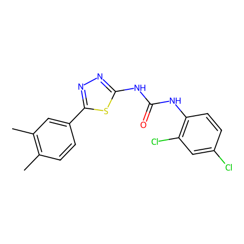 1-(2,4-Dichlorophenyl)-3-[5-(3,4-dimethylphenyl)-1,3,4-thiadiazol-2-yl]urea structure