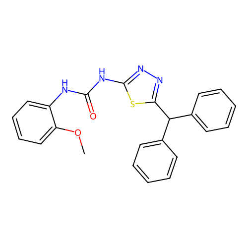 1-(5-Benzhydryl-1,3,4-thiadiazol-2-yl)-3-(2-methoxyphenyl)urea structure