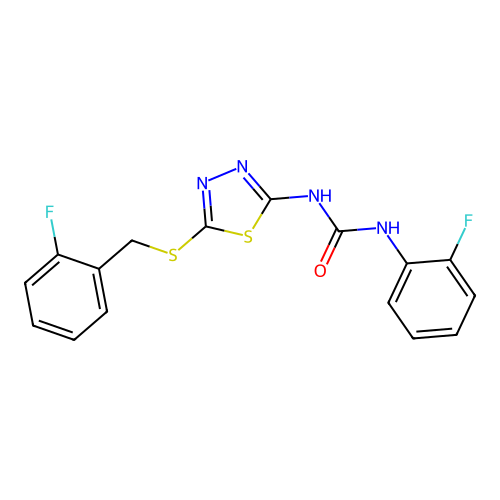 1-{5-[(2-Fluorobenzyl)sulfanyl]-1,3,4-thiadiazol-2-yl}-3-(2-fluorophenyl)urea structure