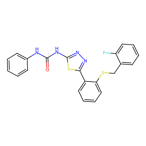 1-(5-{2-[(2-Fluorobenzyl)sulfanyl]phenyl}-1,3,4-thiadiazol-2-yl)-3-phenylurea structure