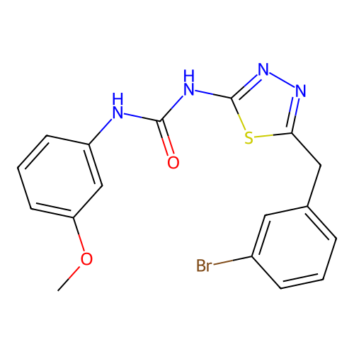 1-[5-(3-Bromobenzyl)-1,3,4-thiadiazol-2-yl]-3-(3-methoxyphenyl)urea structure
