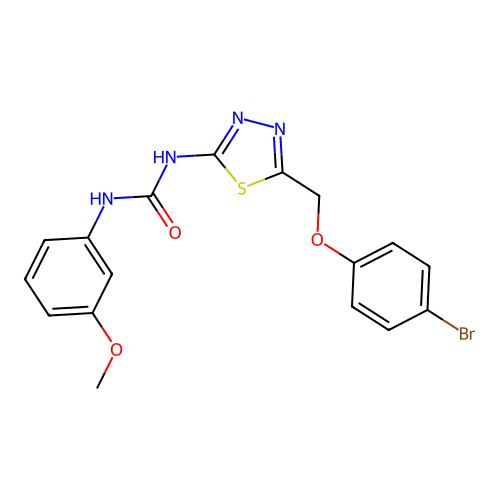 1-{5-[(4-Bromophenoxy)methyl]-1,3,4-thiadiazol-2-yl}-3-(3-methoxyphenyl)urea structure