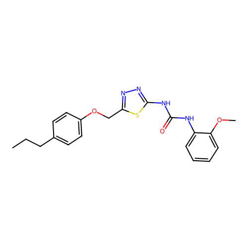 1-(2-Methoxyphenyl)-3-(5-((4-propylphenoxy)methyl)-1,3,4-thiadiazol-2-yl)urea structure