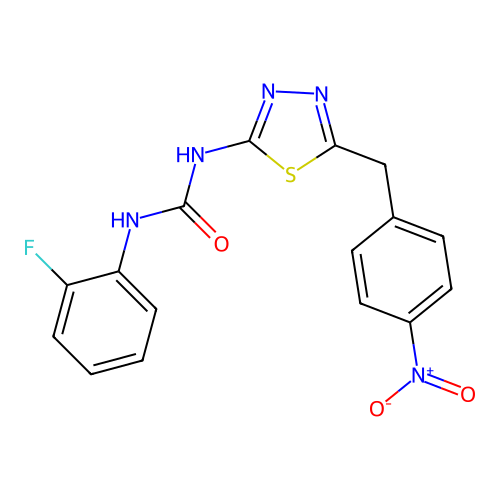 1-(2-Fluorophenyl)-3-[5-(4-nitrobenzyl)-1,3,4-thiadiazol-2-yl]urea structure