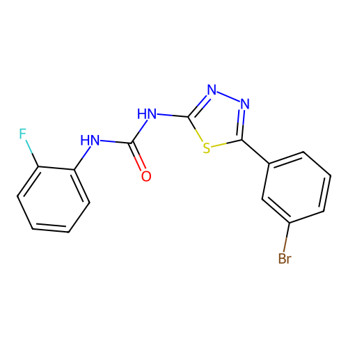 1-[5-(3-Bromophenyl)-1,3,4-thiadiazol-2-yl]-3-(2-fluorophenyl)urea structure