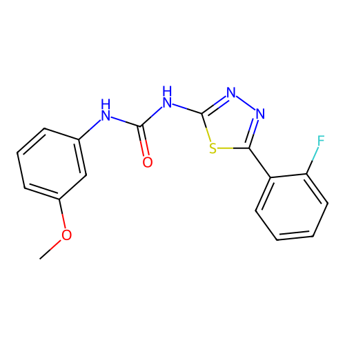 1-[5-(2-Fluorophenyl)-1,3,4-thiadiazol-2-yl]-3-(3-methoxyphenyl)urea structure