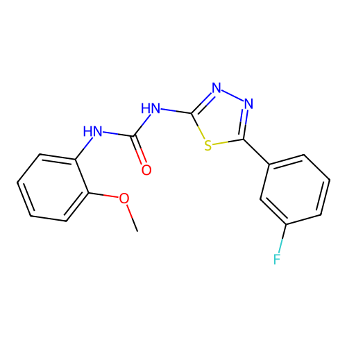 1-[5-(3-Fluorophenyl)-1,3,4-thiadiazol-2-yl]-3-(2-methoxyphenyl)urea structure
