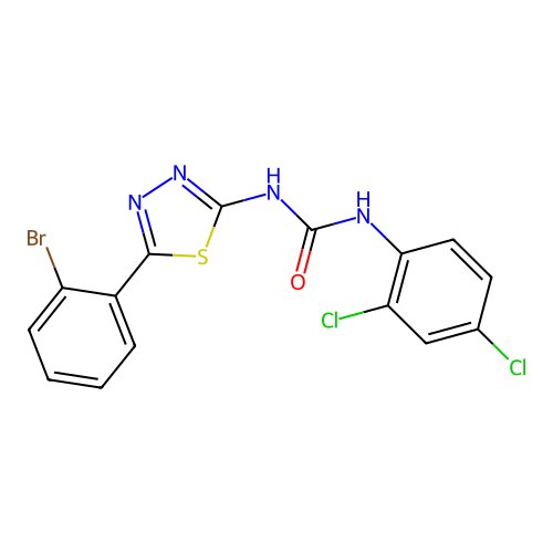 1-[5-(2-Bromophenyl)-1,3,4-thiadiazol-2-yl]-3-(2,4-dichlorophenyl)urea structure