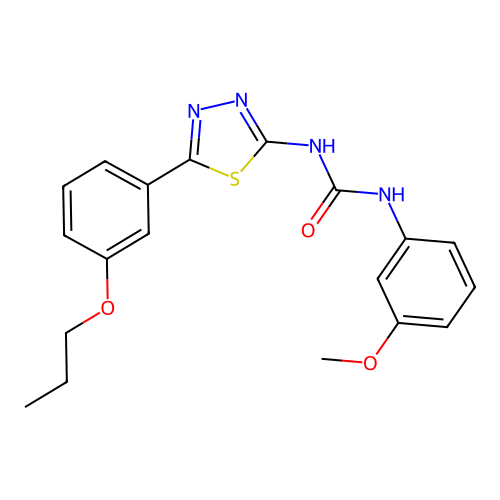 1-(3-Methoxyphenyl)-3-[5-(3-propoxyphenyl)-1,3,4-thiadiazol-2-yl]urea structure