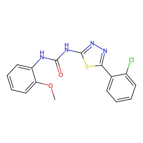 1-[5-(2-Chlorophenyl)-1,3,4-thiadiazol-2-yl]-3-(2-methoxyphenyl)urea structure