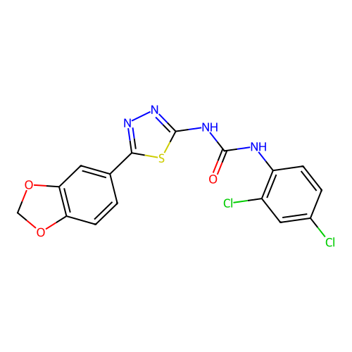 1-[5-(1,3-Benzodioxol-5-yl)-1,3,4-thiadiazol-2-yl]-3-(2,4-dichlorophenyl)urea structure