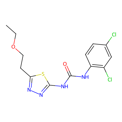 1-(2,4-Dichlorophenyl)-3-[5-(2-ethoxyethyl)-1,3,4-thiadiazol-2-yl]urea structure