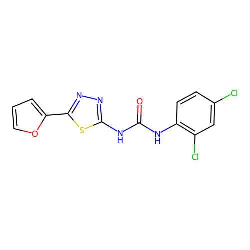 1-(2,4-Dichlorophenyl)-3-[5-(furan-2-yl)-1,3,4-thiadiazol-2-yl]urea structure