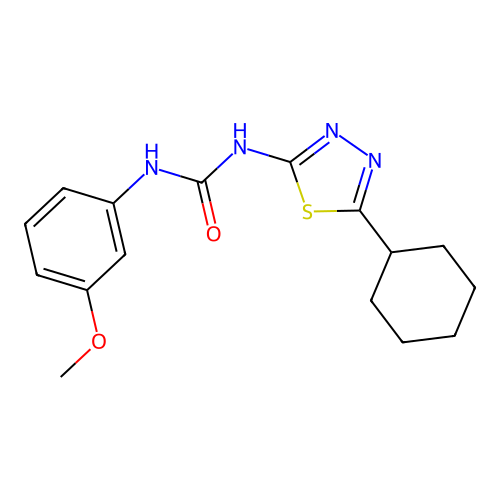 1-(5-Cyclohexyl-1,3,4-thiadiazol-2-yl)-3-(3-methoxyphenyl)urea structure