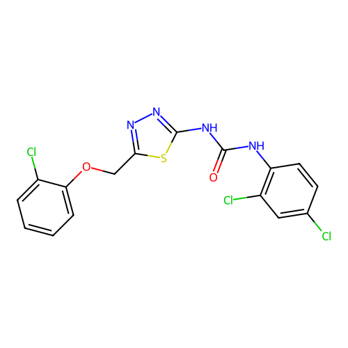 1-{5-[(2-Chlorophenoxy)methyl]-1,3,4-thiadiazol-2-yl}-3-(2,4-dichlorophenyl)urea structure
