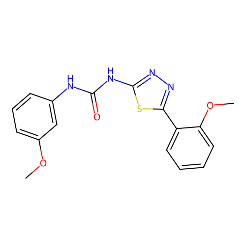 1-(3-Methoxyphenyl)-3-[5-(2-methoxyphenyl)-1,3,4-thiadiazol-2-yl]urea structure