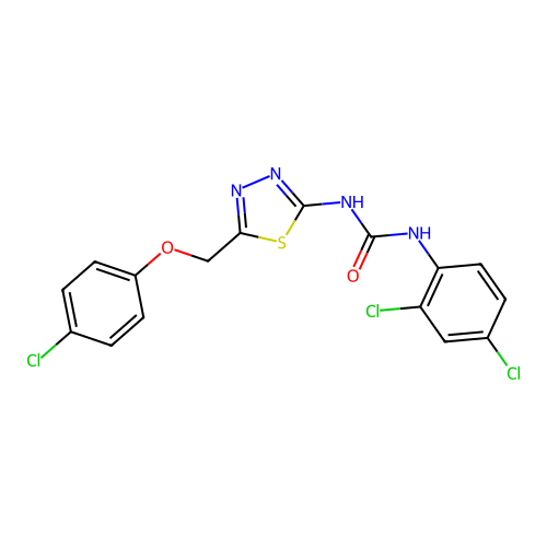 1-{5-[(4-Chlorophenoxy)methyl]-1,3,4-thiadiazol-2-yl}-3-(2,4-dichlorophenyl)urea structure