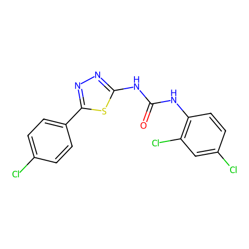 1-[5-(4-Chlorophenyl)-1,3,4-thiadiazol-2-yl]-3-(2,4-dichlorophenyl)urea structure