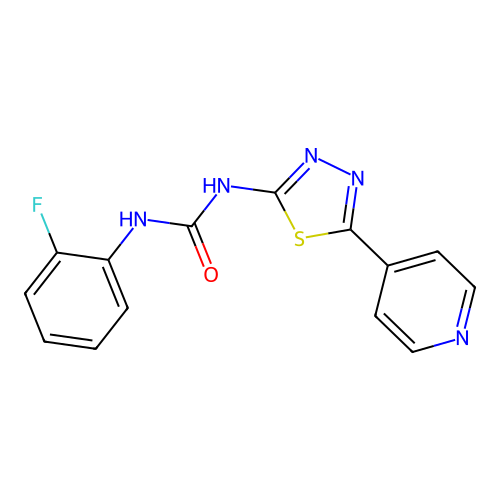 1-(2-Fluorophenyl)-3-(5-(pyridin-4-yl)-1,3,4-thiadiazol-2-yl)urea structure