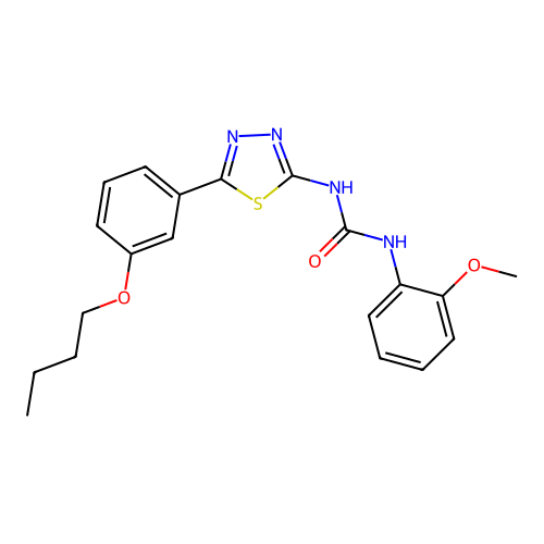 1-[5-(3-Butoxyphenyl)-1,3,4-thiadiazol-2-yl]-3-(2-methoxyphenyl)urea structure