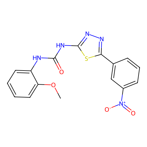 1-(2-Methoxyphenyl)-3-(5-(3-nitrophenyl)-1,3,4-thiadiazol-2-yl)urea structure