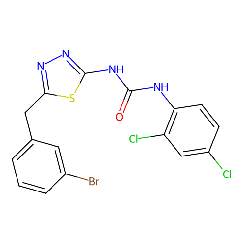 1-[5-(3-Bromobenzyl)-1,3,4-thiadiazol-2-yl]-3-(2,4-dichlorophenyl)urea structure