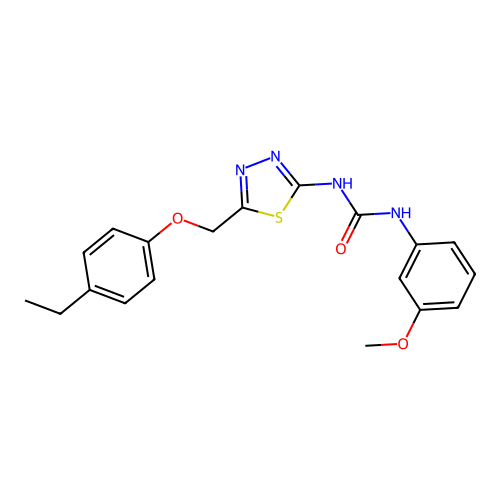 1-{5-[(4-Ethylphenoxy)methyl]-1,3,4-thiadiazol-2-yl}-3-(3-methoxyphenyl)urea structure