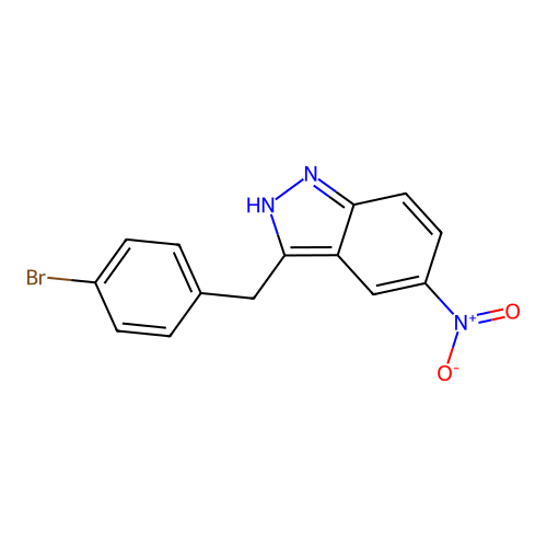 3-(4-bromobenzyl)-5-nitro-1H-indazole structure